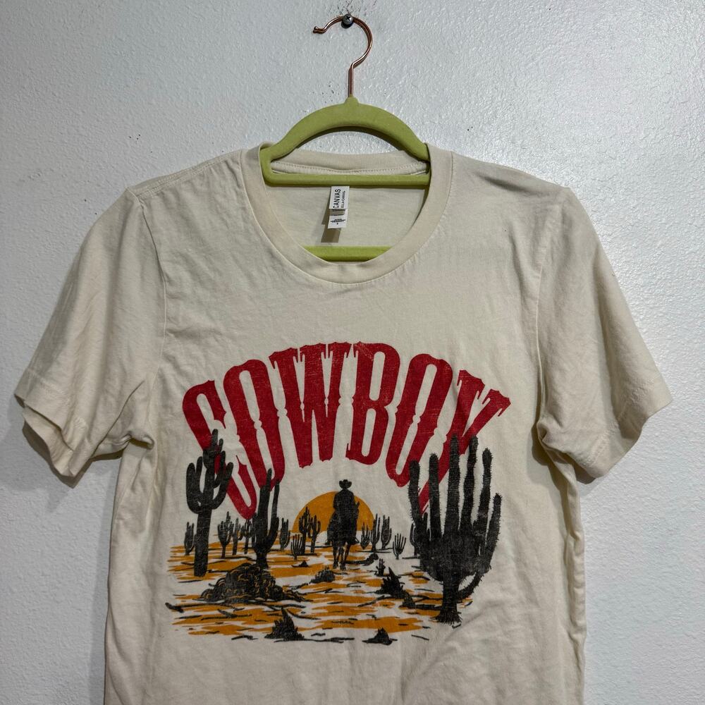 Bella+Canvas Cowboy Desert Graphic Tee Cream Sz S - Picture 3 of 8